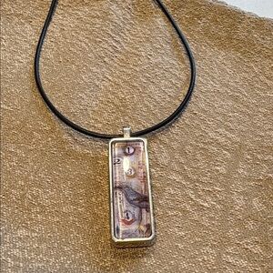 Sally Jean Silver Rectangular 'Frolic' Pendant
